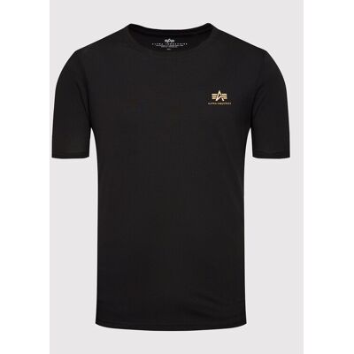 Alpha Industries T-Shirt Backprint 128507CP Schwarz Regular Fit M male Alpha Industries T-Shirt Backprint 128507CP Schwarz Regular Fit M male