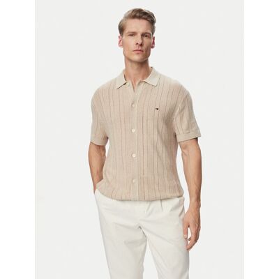 Tommy Hilfiger Hemd Pointelle MW0MW43249 Beige Regular Fit M male Tommy Hilfiger Hemd Pointelle MW0MW43249 Beige Regular Fit M male