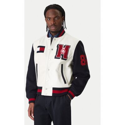 Tommy Hilfiger Bomberjacke Varsity MW0MW41866 Écru Regular Fit M male Tommy Hilfiger Bomberjacke Varsity MW0MW41866 Écru Regular Fit M male