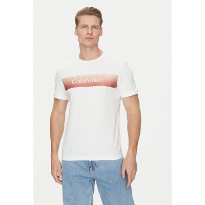 Calvin Klein T-Shirt Linear Ombre K10K114163 Weiß Regular Fit M male Calvin Klein T-Shirt Linear Ombre K10K114163 Weiß Regular Fit M male