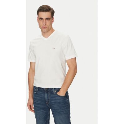 Tommy Hilfiger T-Shirt Essential V-Neck Tee MW0MW39249 Weiß Regular Fit XL male Tommy Hilfiger T-Shirt Essential V-Neck Tee MW0MW39249 Weiß Regular Fit XL male