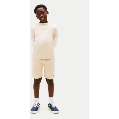 Tommy Hilfiger T-Shirt Essential Logo KB0KB09666 Beige Regular Fit 12Y male Tommy Hilfiger T-Shirt Essential Logo KB0KB09666 Beige Regular Fit 12Y male