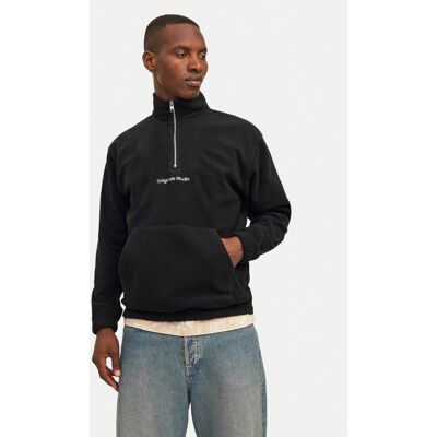 Jack & Jones Fleecejacke Vesterbro 12262981 Schwarz Relaxed Fit XL male Jack & Jones Fleecejacke Vesterbro 12262981 Schwarz Relaxed Fit XL male