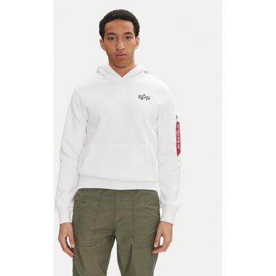 Alpha Industries Sweatshirt Signature Back Print 148341 Weiß Regular Fit S male Alpha Industries Sweatshirt Signature Back Print 148341 Weiß Regular Fit S male