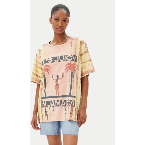 One Teaspoon T-Shirt Its Juicy In Jamaica 26940 Orange Relaxed Fit XL female