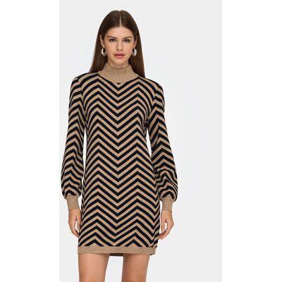 ONLY Strickkleid Julia 15366284 Braun Regular Fit XL female ONLY Strickkleid Julia 15366284 Braun Regular Fit XL female