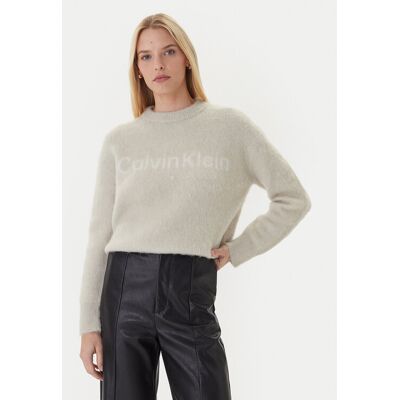 Calvin Klein Pullover LV044D359G Beige Relaxed Fit XXS female Calvin Klein Pullover LV044D359G Beige Relaxed Fit XXS female