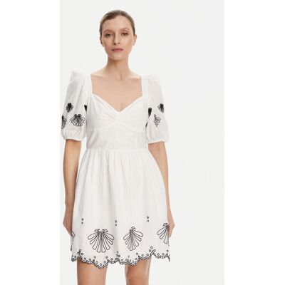 French Connection Sommerkleid 71YOT Weiß Regular Fit 14 female French Connection Sommerkleid 71YOT Weiß Regular Fit 14 female
