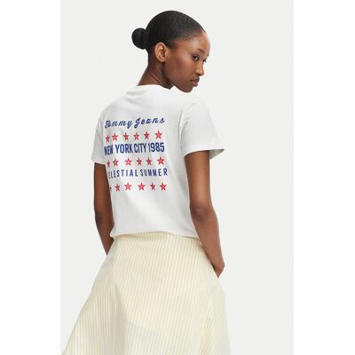 Tommy Jeans T-Shirt DW0DW23481 Weiß Regular Fit S female Tommy Jeans T-Shirt DW0DW23481 Weiß Regular Fit S female