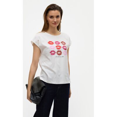 Vero Moda T-Shirt Cysma 10328272 Weiß Regular Fit S female Vero Moda T-Shirt Cysma 10328272 Weiß Regular Fit S female