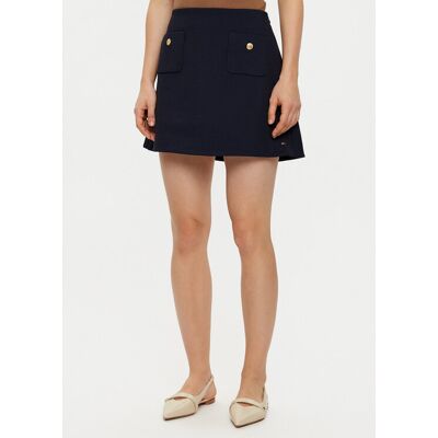 Tommy Hilfiger Minirock WW0WW44994 Dunkelblau Regular Fit 44 female Tommy Hilfiger Minirock WW0WW44994 Dunkelblau Regular Fit 44 female