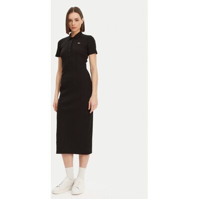 Lacoste Schwarzes Lang Polo Kleid - Kleid Lacoste Schwarzes Lang Polo Kleid - Kleid
