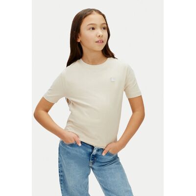Calvin Klein Jeans T-Shirt Mono Mini Badge LV1CKSJA30 Beige Regular Fit 14Y unisex Calvin Klein Jeans T-Shirt Mono Mini Badge LV1CKSJA30 Beige Regular Fit 14Y unisex