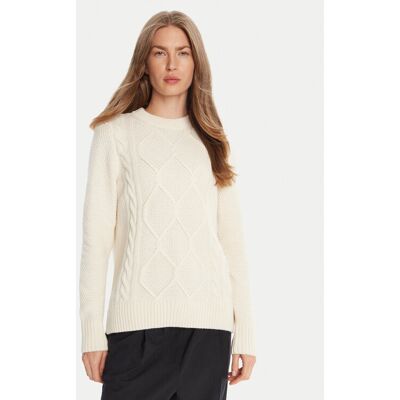 Barbour Pullover Burne Crew LKN1572WH51 Écru Regular Fit 10 female Barbour Pullover Burne Crew LKN1572WH51 Écru Regular Fit 10 female