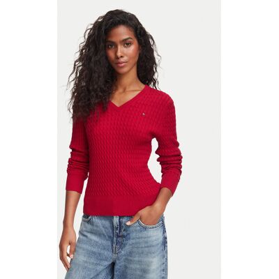 Tommy Hilfiger Pullover WW0WW44987 Rot Regular Fit XXS female Tommy Hilfiger Pullover WW0WW44987 Rot Regular Fit XXS female