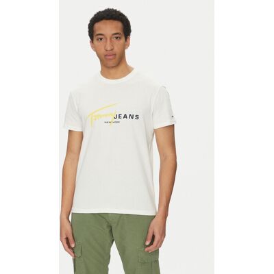 Tommy Jeans T-Shirt Signature Dna DM0DM20817 Weiß Regular Fit XL male Tommy Jeans T-Shirt Signature Dna DM0DM20817 Weiß Regular Fit XL male