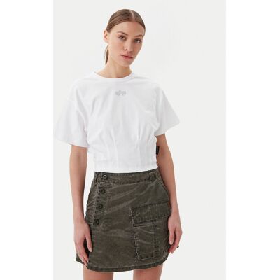 Alpha Industries T-Shirt Waisted 148070 Weiß Regular Fit XL female Alpha Industries T-Shirt Waisted 148070 Weiß Regular Fit XL female
