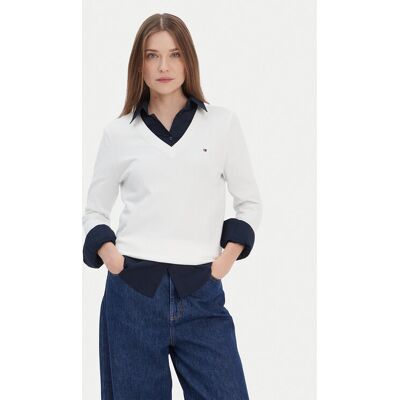 Tommy Hilfiger Pullover WW0WW42049 Weiß Regular Fit XXL female Tommy Hilfiger Pullover WW0WW42049 Weiß Regular Fit XXL female