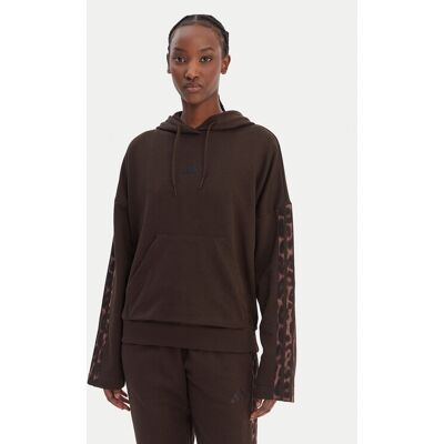 adidas Sweatshirt Seasonal Essentials Leopard Print KA4683 Braun Loose Fit M female adidas Sweatshirt Seasonal Essentials Leopard Print KA4683 Braun Loose Fit M female