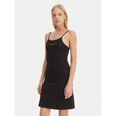 Tommy Jeans Kleid für den Alltag Linear DW0DW22338 Schwarz Slim Fit S female Tommy Jeans Kleid für den Alltag Linear DW0DW22338 Schwarz Slim Fit S female