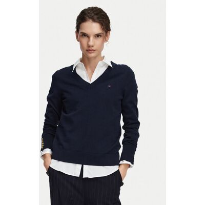 Tommy Hilfiger Pullover Jersy Wine WW0WW40098 Dunkelblau Regular Fit XXS female Tommy Hilfiger Pullover Jersy Wine WW0WW40098 Dunkelblau Regular Fit XXS female