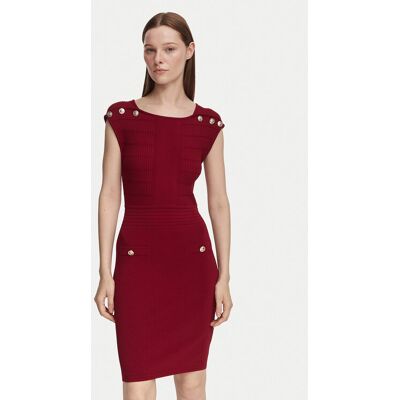 Guess Strickkleid W6YK34 Z0969 Dunkelrot Slim Fit S female Guess Strickkleid W6YK34 Z0969 Dunkelrot Slim Fit S female