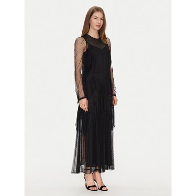 TWINSET Sommerkleid 251TP2510 Schwarz Regular Fit 42 female TWINSET Sommerkleid 251TP2510 Schwarz Regular Fit 42 female