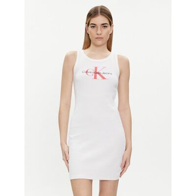 Calvin Klein Jeans Sommerkleid Archival Monologo J20J223069 Weiß Slim Fit M female Calvin Klein Jeans Sommerkleid Archival Monologo J20J223069 Weiß Slim Fit M female