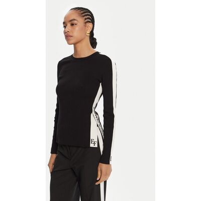 Elisabetta Franchi Pullover MK-03S-56E2-V320 Schwarz Regular Fit 40 female Elisabetta Franchi Pullover MK-03S-56E2-V320 Schwarz Regular Fit 40 female