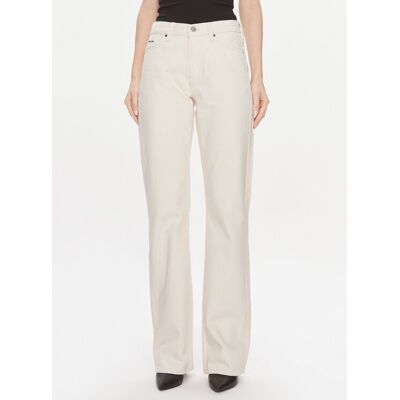 Calvin Klein Jeans Mid Rise Relax Bootcut Ecru K20K206308 Weiß Slim Fit 28_32 female Calvin Klein Jeans Mid Rise Relax Bootcut Ecru K20K206308 Weiß Slim Fit 28_32 female