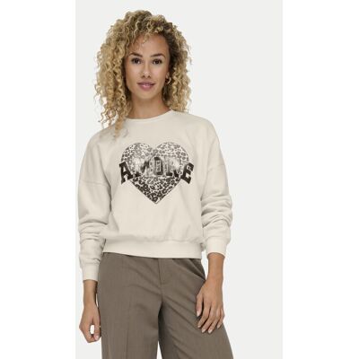 ONLY Sweatshirt Lauren 15339833 Beige Regular Fit M female ONLY Sweatshirt Lauren 15339833 Beige Regular Fit M female