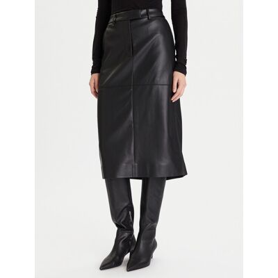 Calvin Klein Rock aus Kunstleder LV044D651G Schwarz Regular Fit 6 female Calvin Klein Rock aus Kunstleder LV044D651G Schwarz Regular Fit 6 female