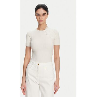 Elisabetta Franchi Pullover MK-55B-51E2 Weiß Slim Fit 44 female Elisabetta Franchi Pullover MK-55B-51E2 Weiß Slim Fit 44 female