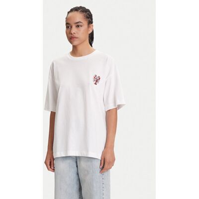 Pieces T-Shirt Tobster 17160811 Weiß Oversize XS female Pieces T-Shirt Tobster 17160811 Weiß Oversize XS female