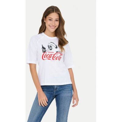 ONLY T-Shirt Coca Cola 15355794 Weiß Regular Fit XS female ONLY T-Shirt Coca Cola 15355794 Weiß Regular Fit XS female