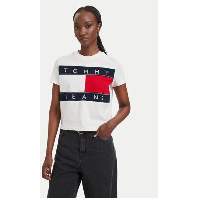 Tommy Jeans T-Shirt Flag DW0DW22818 Weiß Regular Fit XS female Tommy Jeans T-Shirt Flag DW0DW22818 Weiß Regular Fit XS female