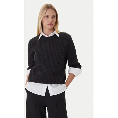 Tommy Hilfiger Pullover Fine WW0WW44993 Schwarz Regular Fit XXS female Tommy Hilfiger Pullover Fine WW0WW44993 Schwarz Regular Fit XXS female