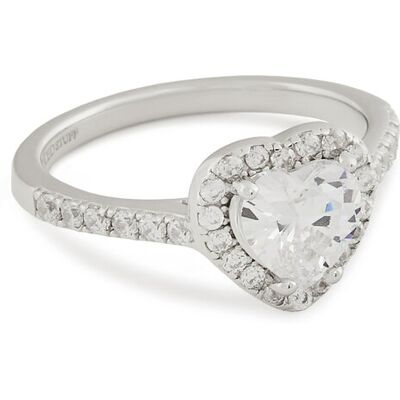 ICED STUFF Ring Heart Gem Weißgold 14 female ICED STUFF Ring Heart Gem Weißgold 14 female