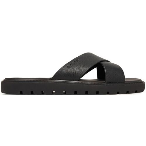 Calvin Klein Pantoletten Sq Molded Sandal Xcross Lth HM0HM02235 Schwarz 46 male