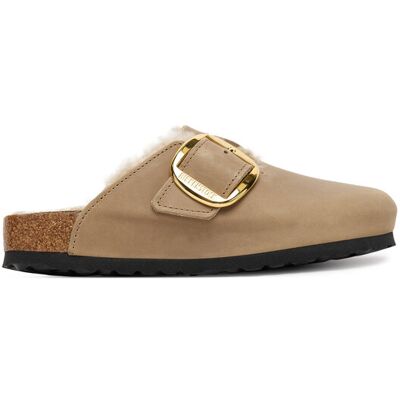 Birkenstock Pantoletten Boston Big Buckle Shearling 1030444 Braun 37 female Birkenstock Pantoletten Boston Big Buckle Shearling 1030444 Braun 37 female