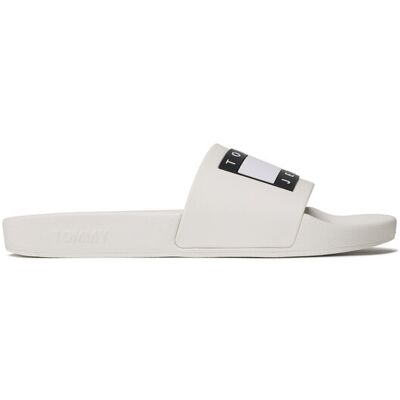 Tommy Jeans Pantoletten Pool Ess EM0EM01191 Weiß 42 male Tommy Jeans Pantoletten Pool Ess EM0EM01191 Weiß 42 male