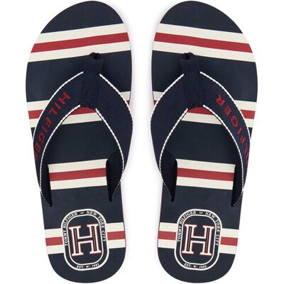 Tommy Hilfiger Zehentrenner Stripes Beach Sandal FM0FM06003 Dunkelblau 47 male Tommy Hilfiger Zehentrenner Stripes Beach Sandal FM0FM06003 Dunkelblau 47 male