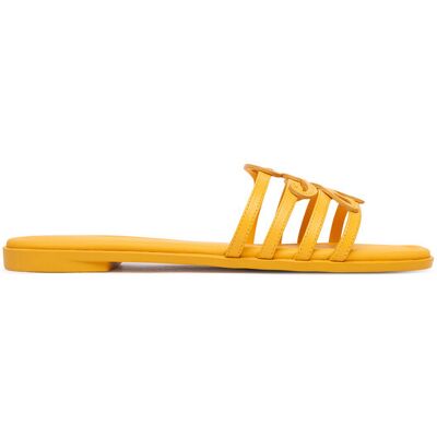 Tommy Hilfiger Pantoletten Th Script Flat Mule Lth FW0FW09368 Gelb 36 female Tommy Hilfiger Pantoletten Th Script Flat Mule Lth FW0FW09368 Gelb 36 female