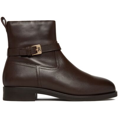 Tommy Hilfiger Stiefeletten Th Buckle Riding Leather Bootie FW0FW08781 Braun 36 female Tommy Hilfiger Stiefeletten Th Buckle Riding Leather Bootie FW0FW08781 Braun 36 female
