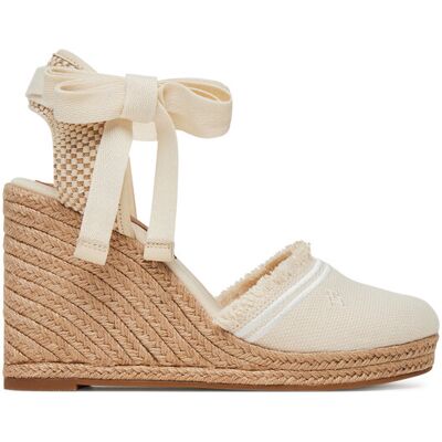 Tommy Hilfiger Espadrilles Fringe Canvas High Wedge FW0FW08878 Écru 40 female Tommy Hilfiger Espadrilles Fringe Canvas High Wedge FW0FW08878 Écru 40 female