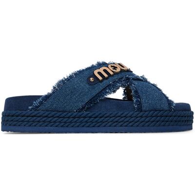 Mou Pantoletten Criss-cross MU.SW451004K Blau 37 female Mou Pantoletten Criss-cross MU.SW451004K Blau 37 female