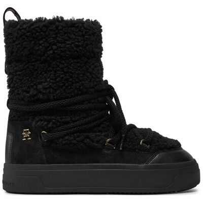 Tommy Hilfiger Schneeschuhe Lace-Up Faux Shearling Snowboot FW0FW08252 Schwarz 40 female Tommy Hilfiger Schneeschuhe Lace-Up Faux Shearling Snowboot FW0FW08252 Schwarz 40 female