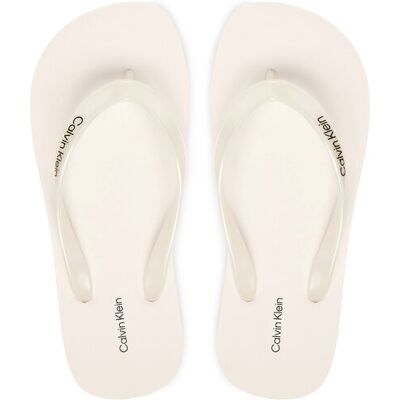Calvin Klein Zehentrenner Arwa - Metallic Pearlised Flip Flops HW0HW02956 Weiß 41 female Calvin Klein Zehentrenner Arwa - Metallic Pearlised Flip Flops HW0HW02956 Weiß 41 female