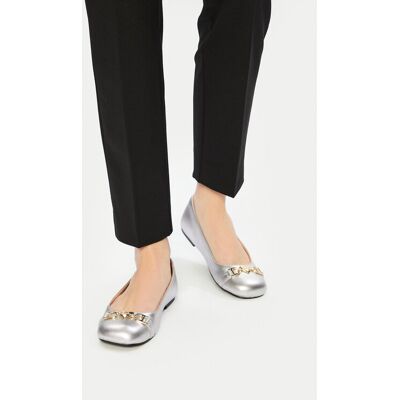 LOVE MOSCHINO Ballerinas JA11011G1MIF090B Silberfarben 35 female LOVE MOSCHINO Ballerinas JA11011G1MIF090B Silberfarben 35 female