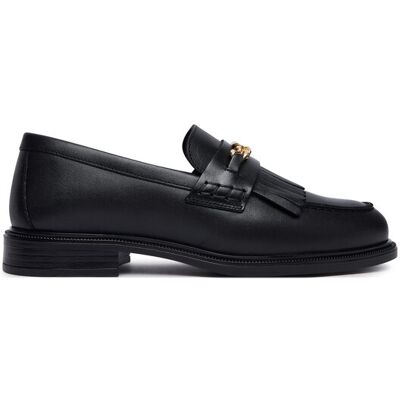 Tommy Hilfiger Slipper Th Chain Fringe Leather Loafer FW0FW09668 Schwarz 42 female Tommy Hilfiger Slipper Th Chain Fringe Leather Loafer FW0FW09668 Schwarz 42 female